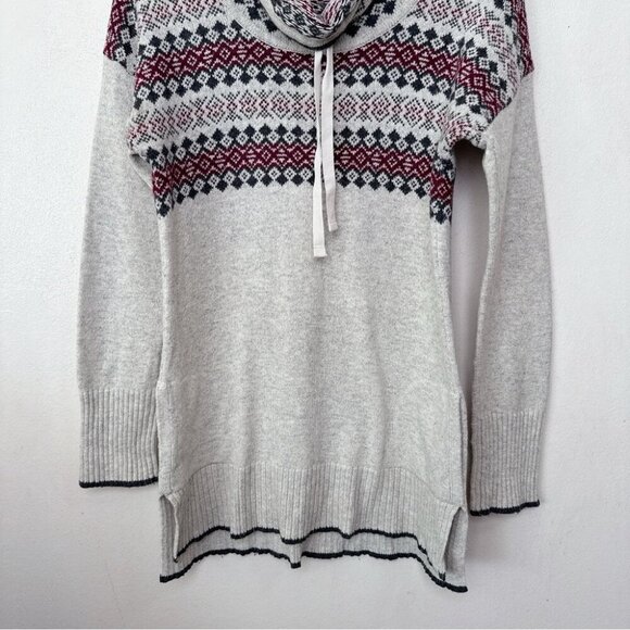 Eddie Bauer Womens Xsmall Fair Isle Nordic Cowl Neck Wool Blend Pullover Sweater - Picture 7 of 13